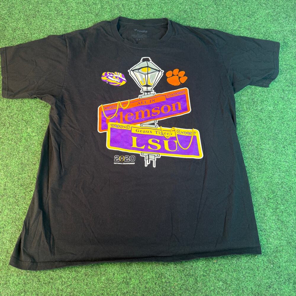 2020 National Championship T-Shirt LSU vs Clemson Bourbon Street Fanatics L